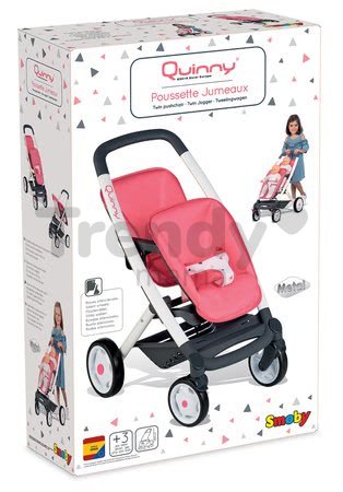 Kočík pre dve bábiky Trio Pastel Maxi Cosi & Quinny Smoby ružový