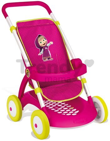 Kočík pre bábiku Máša a medveď Smoby športový (58 cm rúčka) ružovo-zelený od 18 mes