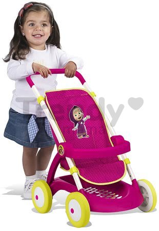 Kočík pre bábiku Máša a medveď Smoby športový (58 cm rúčka) ružovo-zelený od 18 mes