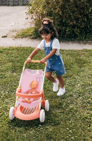 Kočík športový s textilným poťahom Pushchair Soft Baby Nurse Smoby pre 42 cm bábiku výška rúčky 58 cm od 18 mes