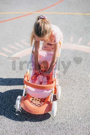 Kočík športový s textilným poťahom Pushchair Soft Baby Nurse Smoby pre 42 cm bábiku výška rúčky 58 cm od 18 mes