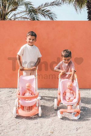 Kočík športový s textilným poťahom Pushchair Soft Baby Nurse Smoby pre 42 cm bábiku výška rúčky 58 cm od 18 mes