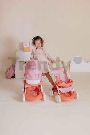 Kočík športový s textilným poťahom Pushchair Soft Baby Nurse Smoby pre 42 cm bábiku výška rúčky 58 cm od 18 mes