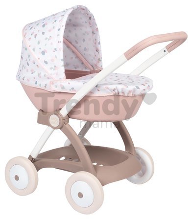 Hlboký kočík s textilným poťahom Pram Natur D'Amour Baby Nurse Smoby pre 42 cm bábiku výška rúčky 58 cm od 18 mes