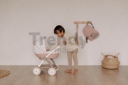 Hlboký kočík s textilným poťahom Pram Natur D'Amour Baby Nurse Smoby pre 42 cm bábiku výška rúčky 58 cm od 18 mes