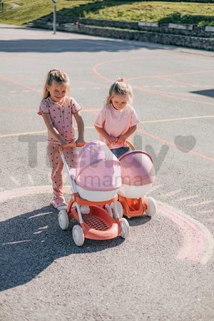 Hlboký kočík s textilným poťahom Pram Soft Baby Nurse Smoby pre 42 cm bábiku výška rúčky 58 cm od 18 mes