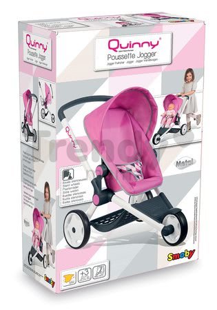 Kočík pre bábiku Maxi Cosi & Quinny Jogger Smoby športový polohovateľný ružový