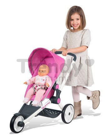 Kočík pre bábiku Maxi Cosi & Quinny Jogger Smoby športový polohovateľný ružový