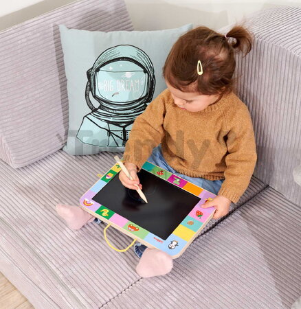 Drevená tabuľa na kreslenie LCD Drawing Board Eichhorn s dreveným perom a tlačidlom na zmazanie