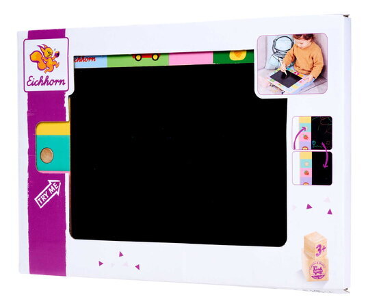 Drevená tabuľa na kreslenie LCD Drawing Board Eichhorn s dreveným perom a tlačidlom na zmazanie