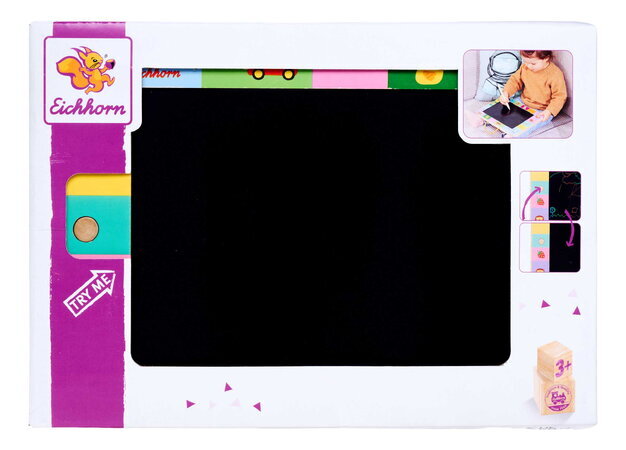 Drevená tabuľa na kreslenie LCD Drawing Board Eichhorn s dreveným perom a tlačidlom na zmazanie