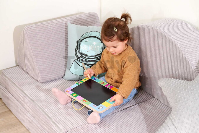 Drevená tabuľa na kreslenie LCD Drawing Board Eichhorn s dreveným perom a tlačidlom na zmazanie