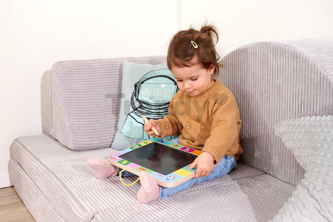 Drevená tabuľa na kreslenie LCD Drawing Board Eichhorn s dreveným perom a tlačidlom na zmazanie