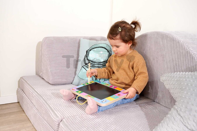 Drevená tabuľa na kreslenie LCD Drawing Board Eichhorn s dreveným perom a tlačidlom na zmazanie