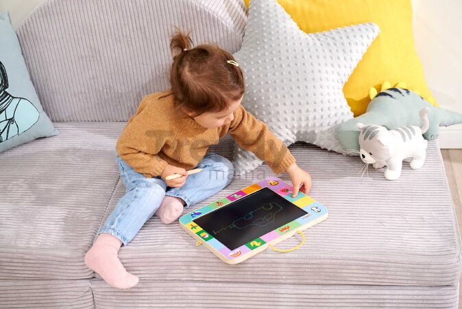 Drevená tabuľa na kreslenie LCD Drawing Board Eichhorn s dreveným perom a tlačidlom na zmazanie