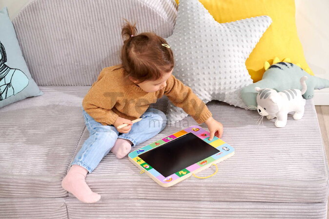 Drevená tabuľa na kreslenie LCD Drawing Board Eichhorn s dreveným perom a tlačidlom na zmazanie