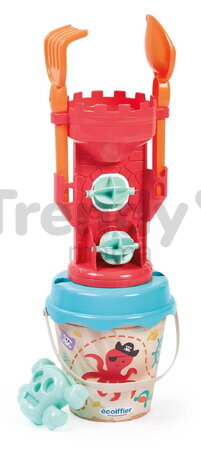 Vedro set s dvojitým mlynom Piráti Garnished Mill Bucket Écoiffier 6 dielov výška 17 cm od 18 mes