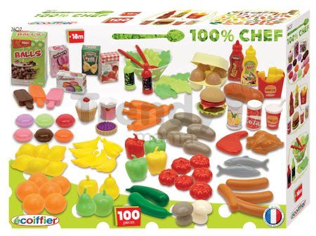 Sada potravín do kuchynky 100% Chef Écoiffier 100 kusov od 18 mes