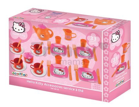 Čajová sada Hello Kitty Écoiffier veľká s 33 doplnkami ružovo-oranžová od 18 mes