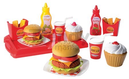 Set hamburger 100% Chef Écoiffier cu 25 de accesorii de la 18 luni