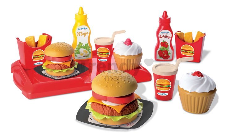 Set hamburgerov 100% Chef Écoiffier s 25 doplnkami od 18 mes