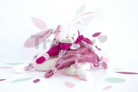 Plyšový zajačik na maznanie Lapin Cerise Doudou et Compagnie v darčekovom balení ružový 27 cm od 0 mes