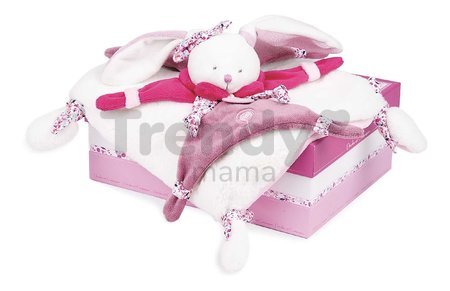 Plyšový zajačik na maznanie Lapin Cerise Doudou et Compagnie v darčekovom balení ružový 27 cm od 0 mes
