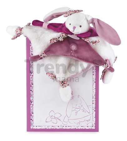 Plyšový zajačik na maznanie Lapin Cerise Doudou et Compagnie v darčekovom balení ružový 27 cm od 0 mes