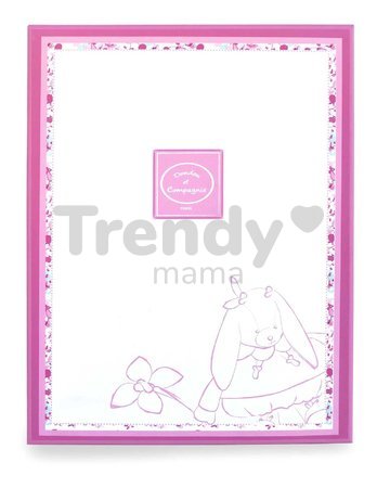 Plyšový zajačik na maznanie Lapin Cerise Doudou et Compagnie v darčekovom balení ružový 27 cm od 0 mes