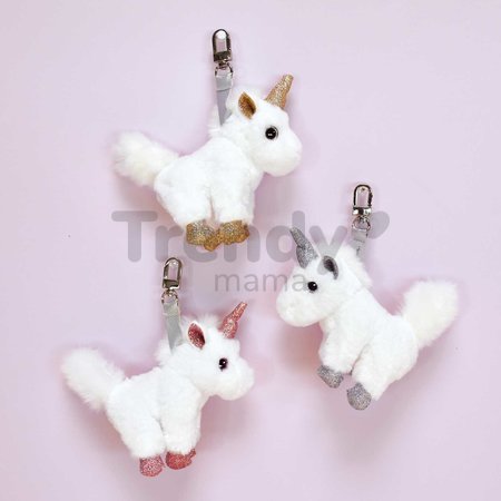 Plyšový jednorožec kľúčenka Pink Unicorn Key Ring Histoire d’ Ours bielo-ružový 14 cm od 24 mes