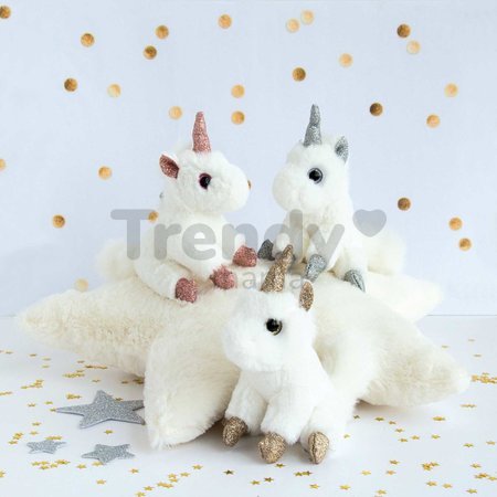 Plyšový jednorožec kľúčenka Pink Unicorn Key Ring Histoire d’ Ours bielo-ružový 14 cm od 24 mes
