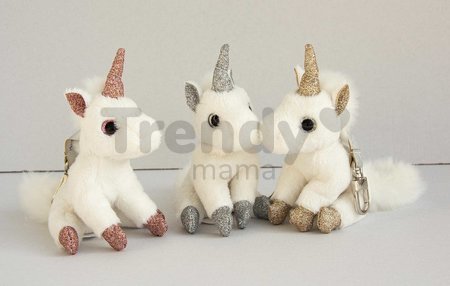 Plyšový jednorožec kľúčenka Pink Unicorn Key Ring Histoire d’ Ours bielo-ružový 14 cm od 24 mes