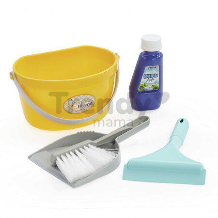 Upratovacia súprava vo vedre Cleaning Bucket Set Écoiffier 5 doplnkov s lopatkou metličkou a stierkou na okná