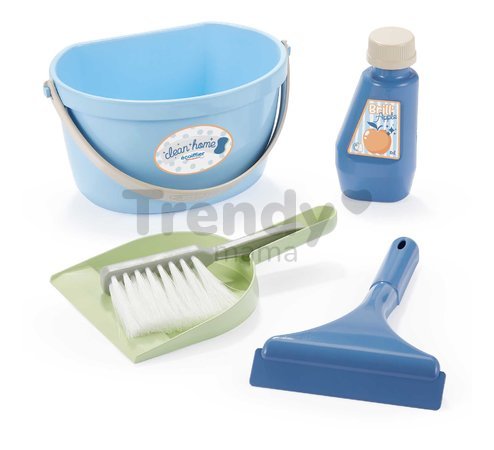 Upratovacia súprava vo vedre Clean Home Écoiffier 5 doplnkov s lopatkou metličkou stierkou a fľaškou od 3 rokov ECO2776