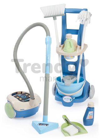 Upratovací vozík s vysávačom Clean Home Écoiffier s metlou a vedrom 9 doplnkov od 3 rokov ECO2779