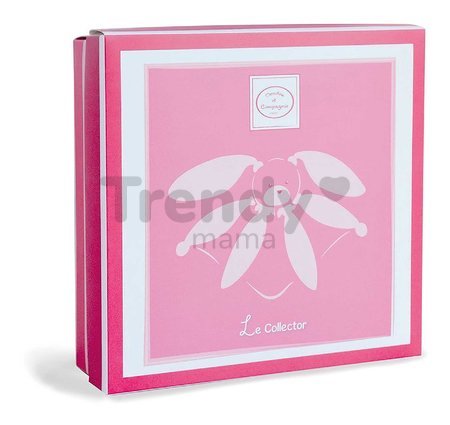 Plyšový zajačik na maznanie Bunny Pink Collector Doudou et Compagnie v darčekovom balení ružový 28 cm od 0 mes