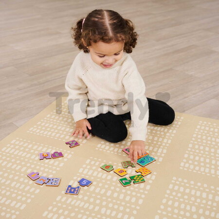 Drevené puzzle s číslami Games Numbers Account Eichhorn 20 dielikov s obrázkami zvieratiek a objektov od 24 mes