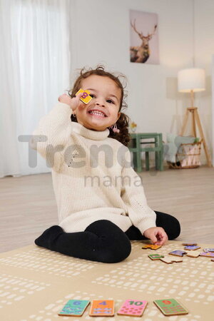 Drevené puzzle s číslami Games Numbers Account Eichhorn 20 dielikov s obrázkami zvieratiek a objektov od 24 mes