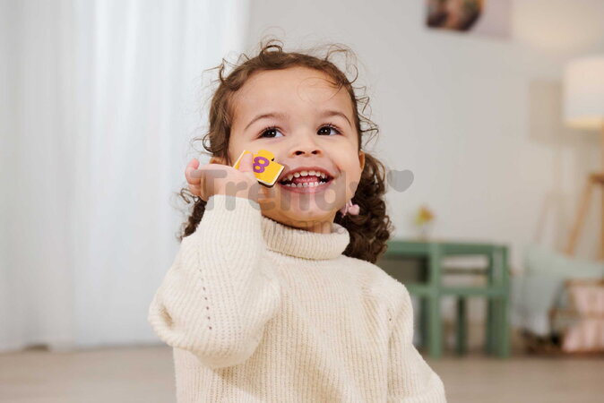 Drevené puzzle s číslami Games Numbers Account Eichhorn 20 dielikov s obrázkami zvieratiek a objektov od 24 mes