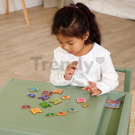 Drevené puzzle s číslami Games Numbers Account Eichhorn 20 dielikov s obrázkami zvieratiek a objektov od 24 mes