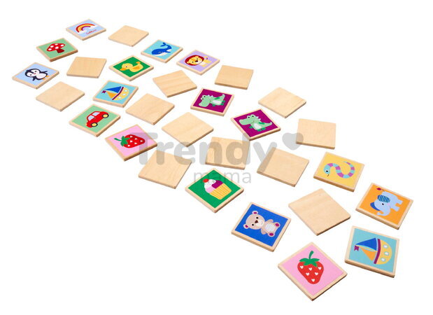 Drevené pexeso Zvieratká a objekty Remember Me Eichhorn 15 motívov 30 dielikov