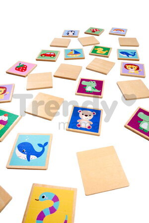 Drevené pexeso Zvieratká a objekty Remember Me Eichhorn 15 motívov 30 dielikov