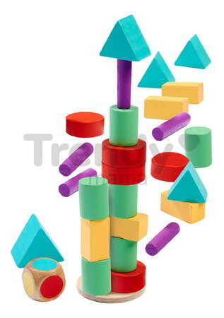 Drevené kocky stohovateľné Staple Game Eichhorn 27 dielov s podložkou