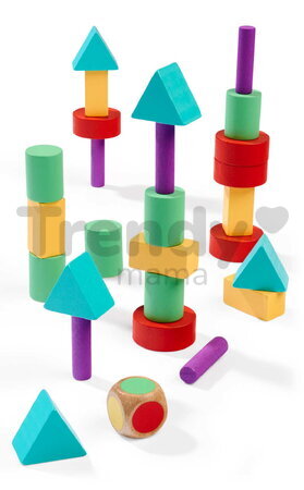 Drevené kocky stohovateľné Staple Game Eichhorn 27 dielov s podložkou