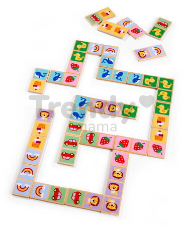 Drevené domino Zvieratká a objekty Games Eichhorn 28 dielikov