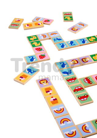 Drevené domino Zvieratká a objekty Games Eichhorn 28 dielikov