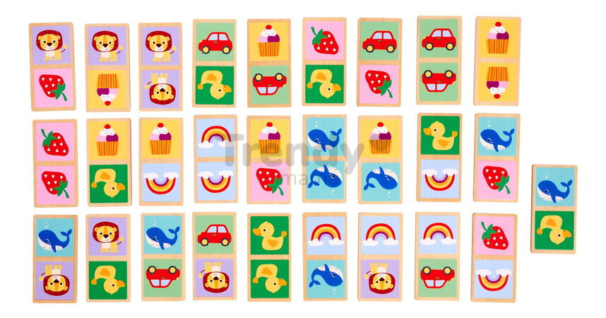 Drevené domino Zvieratká a objekty Games Eichhorn 28 dielikov