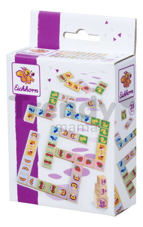 Drevené domino Zvieratká a objekty Games Eichhorn 28 dielikov