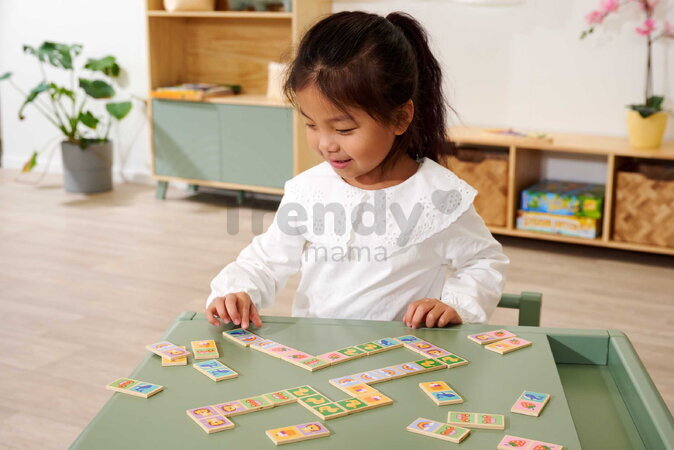 Drevené domino Zvieratká a objekty Games Eichhorn 28 dielikov