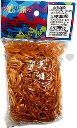 Rainbow Loom originálne gumičky 600 kusov transparentná zlaté od 6 rokov